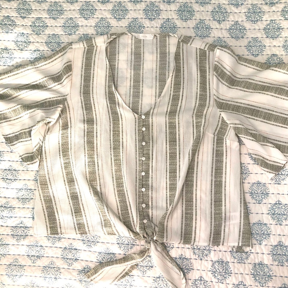 Adorable flutter sleeve tie front shirt from Stitch Fix